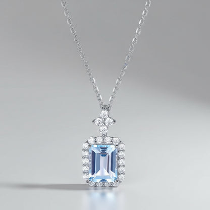 Silver Aquamarine Necklace