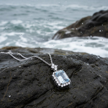 Silver Aquamarine Necklace