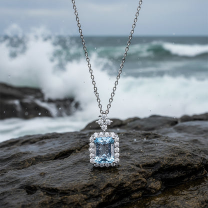 Silver Aquamarine Necklace
